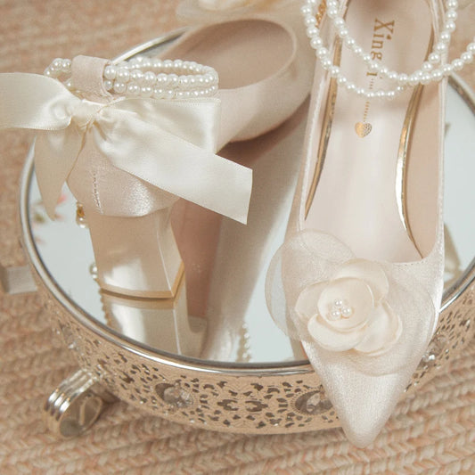 Isabella Pearl Strap Heels